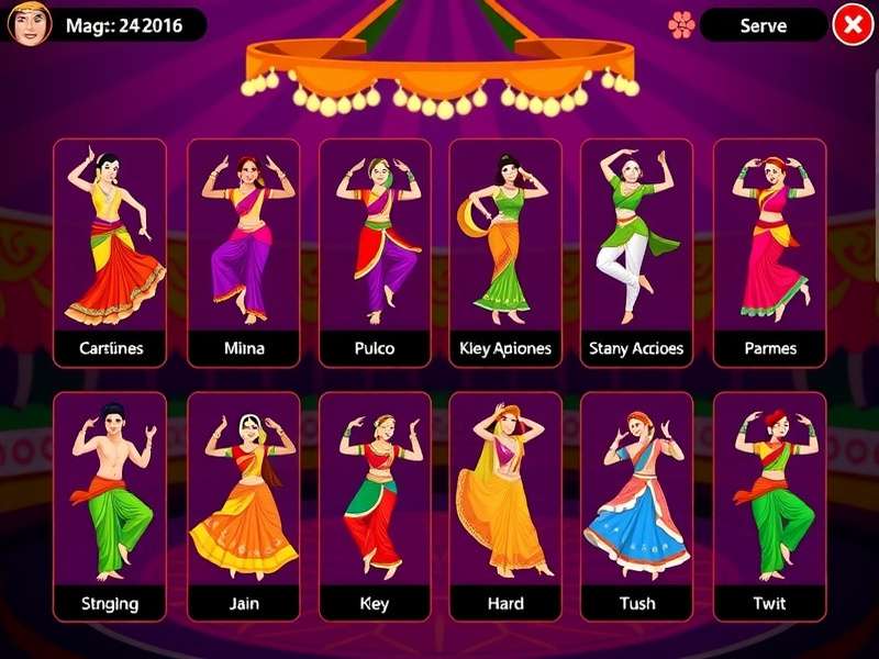 Indian Dance Extravaganza gameplay interface
