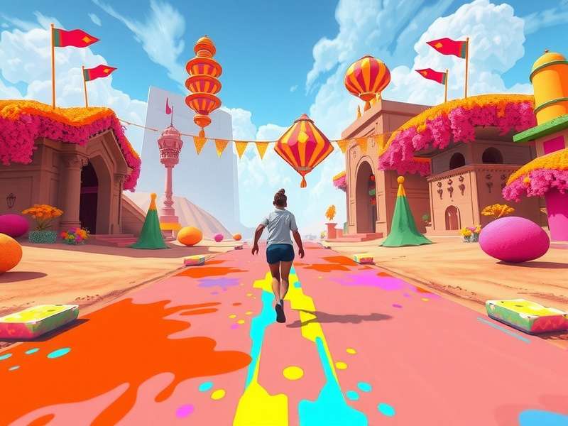 Development team working on Ultra Holi Runner