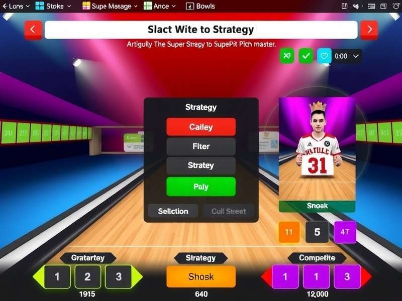 Super Pitch Master gameplay screenshot showing bowling interface