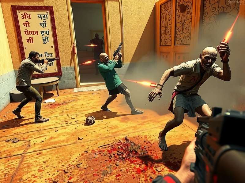 Various locations in Indian Zombie Horde game showcasing Indian environments