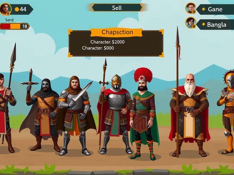 Barnala Crusaders War gameplay screenshot showing character selection