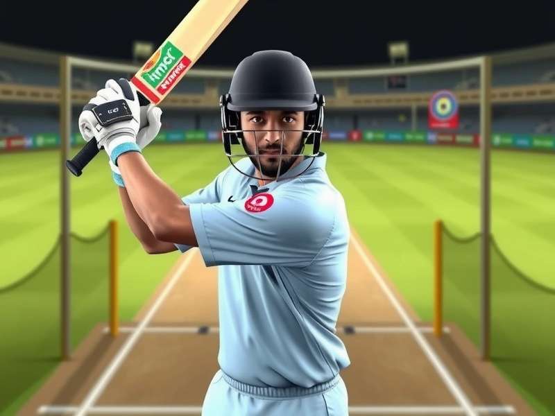 Indian VR Cricket Master gameplay showing batsman in virtual reality