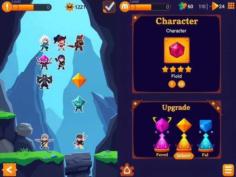 Dashing Delta Gem character upgrade interface