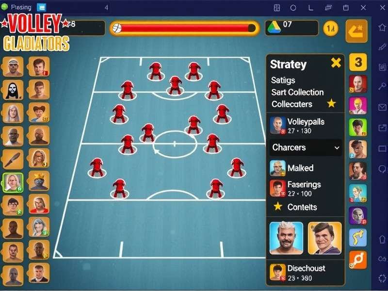 Rapid Volley Gladiators gameplay screenshot showing intense volleyball action