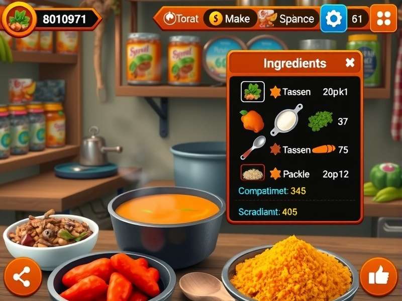 Hot Curry Expedition gameplay screenshot showing colorful curry preparation