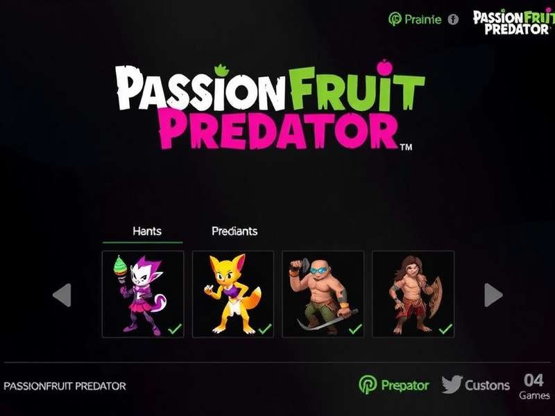 Passionfruit Predator Game Logo and Characters