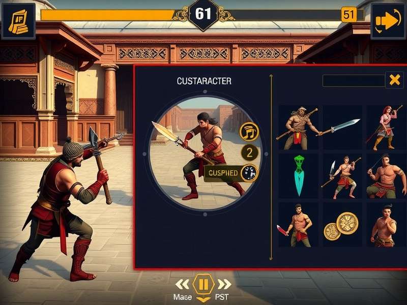 Indian Haveli Warriors gameplay screenshot showing combat in a traditional courtyard