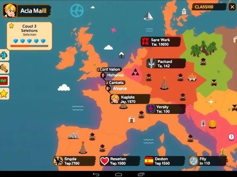 King Anise Quest world map showing different regions