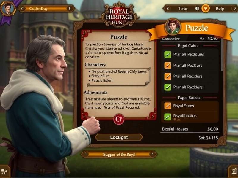 Royal Heritage Hunt character interaction screen