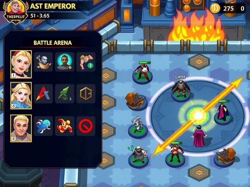 Blast Emperor character collection screen showing diverse heroes