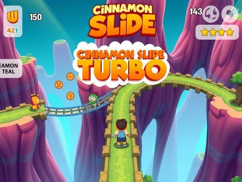 Cinnamon Slide Turbo level design showing different obstacles and collectibles