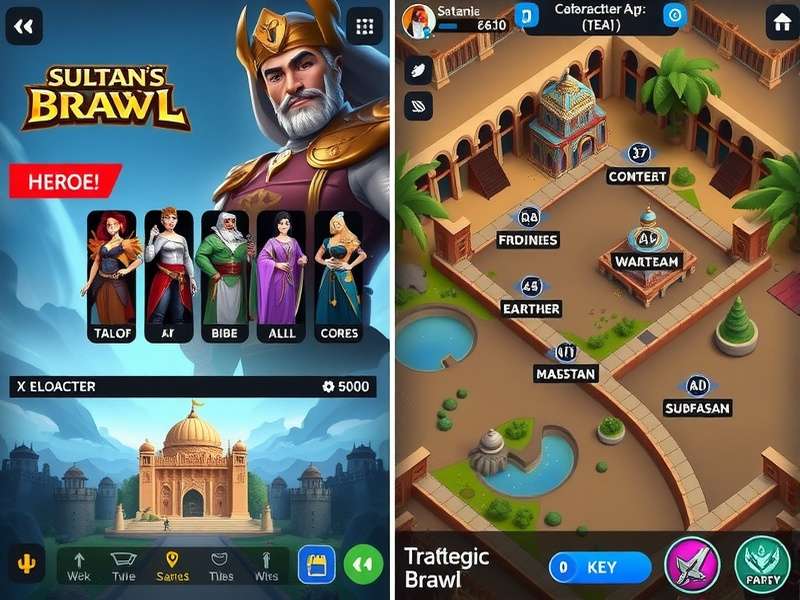 Strategic map overview showing key locations in Sultan S Majestic Brawl