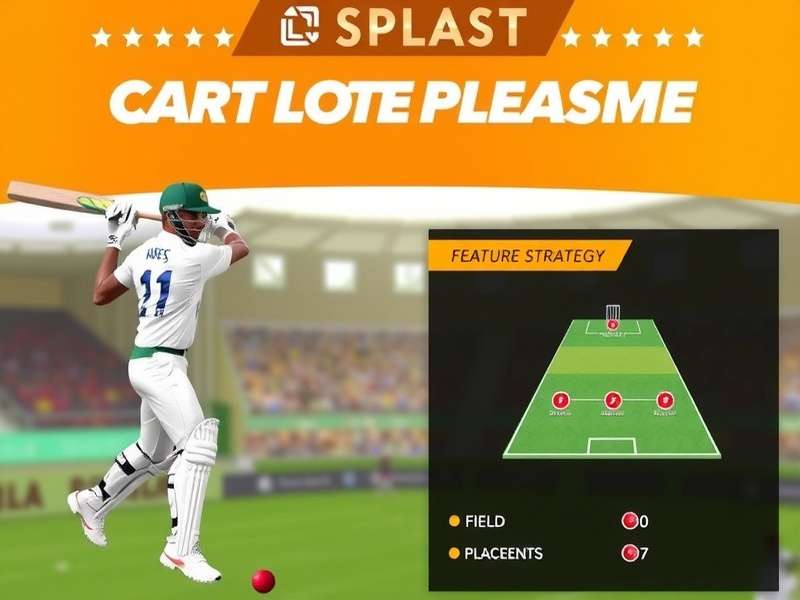 Pro Cricket Splash Glory gameplay screenshot showing batting interface