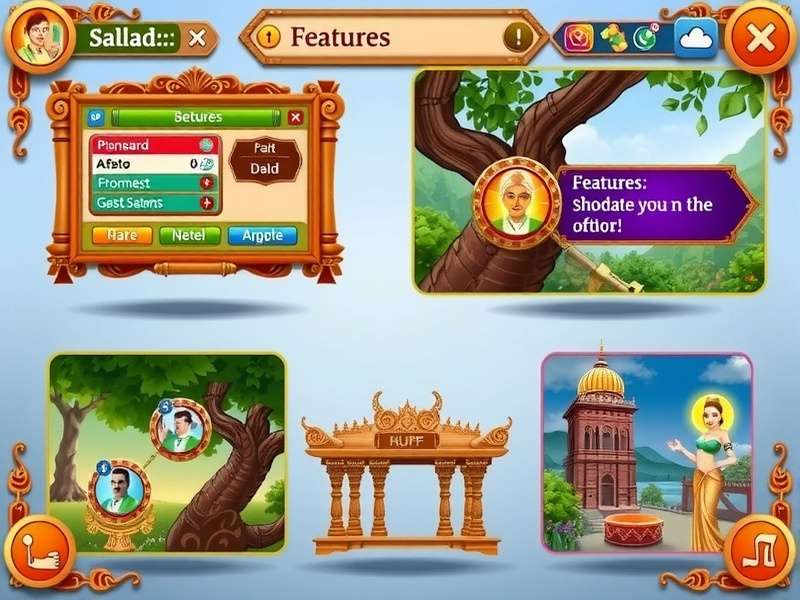Saraswati S Wisdom features showcase with multiple gameplay elements