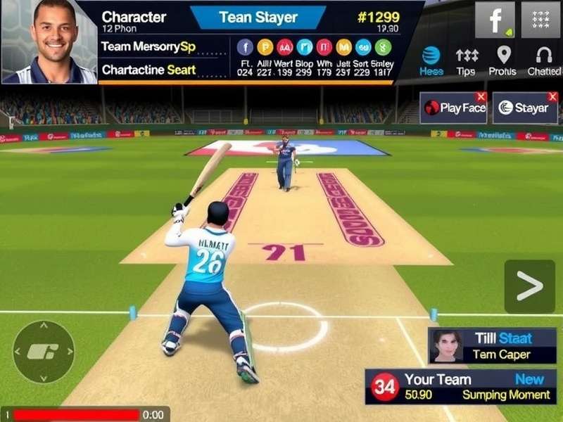 Cricket Dream Warriors character customization and team management interface