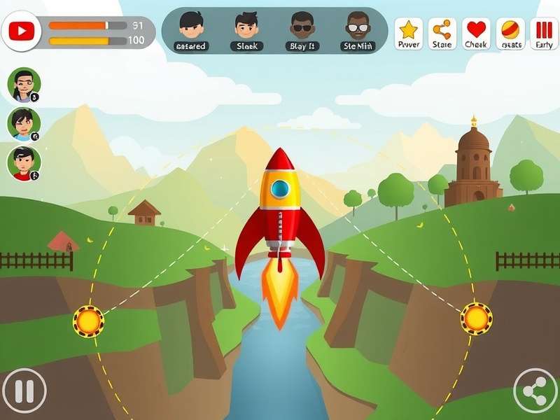 Assam Rocket Hero gameplay screenshot showing rocket navigation through traditional Assamese landscape