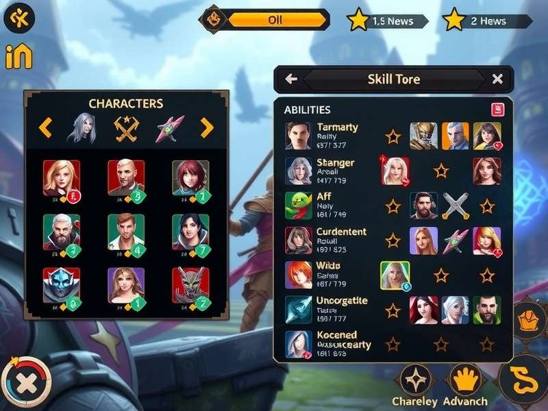 Avenger Legendary War character abilities and skill tree interface