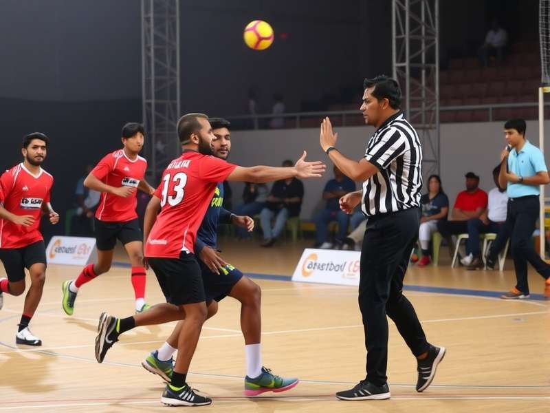 Surat Handball Elite referee making a call during match