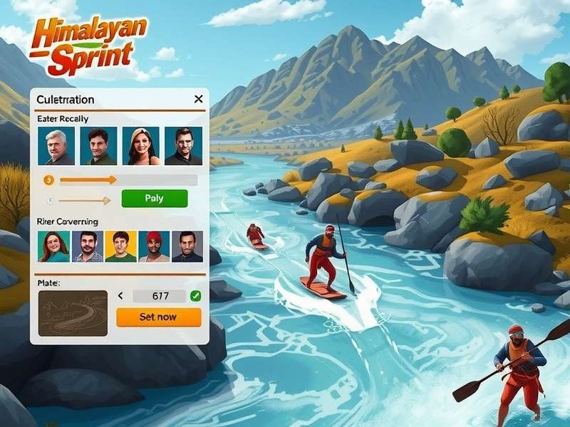 Himalayan Stream Sprint gameplay showing river navigation