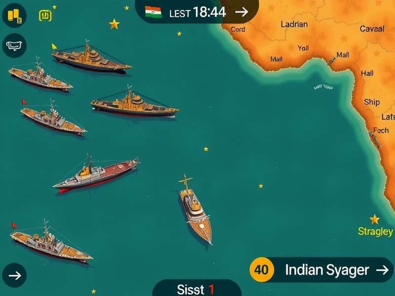 Indian Marine Voyage strategy interface showing ship management