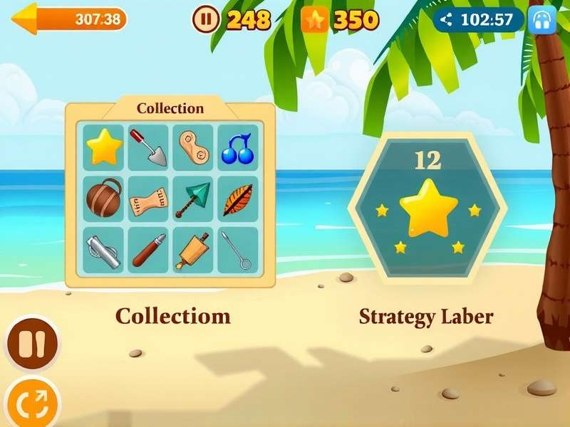 Collection interface in Goa Beachcomber showing various beach items