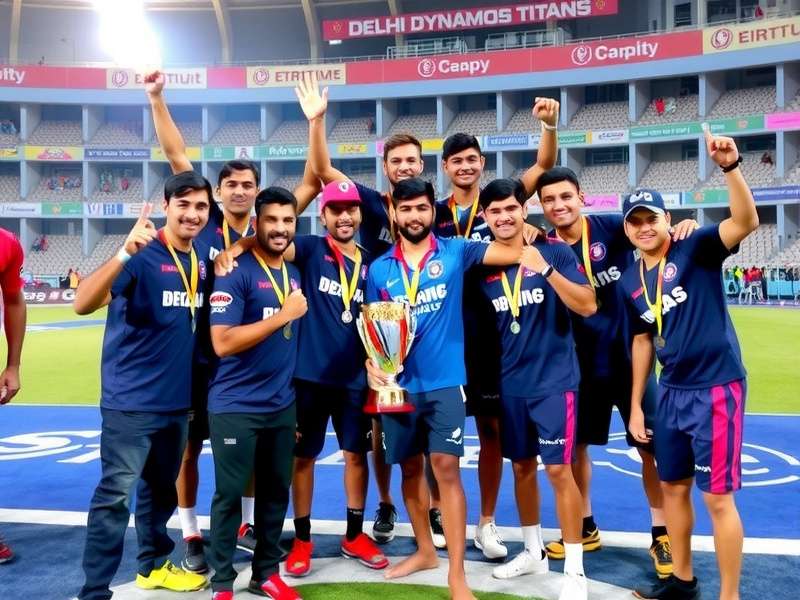 Delhi Dynamos Titans team celebrating a tournament victory