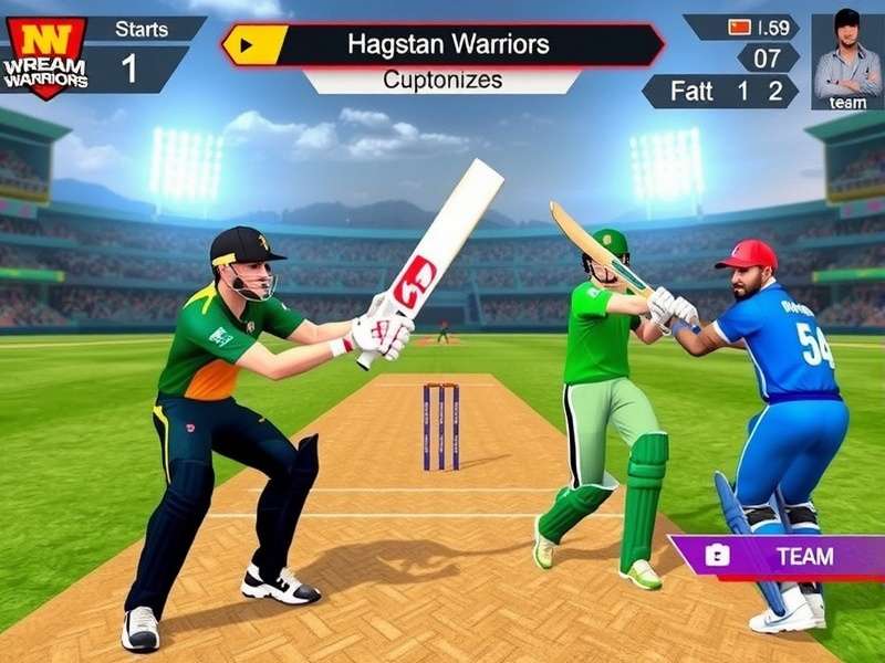 Cricket Dream Warriors gameplay screenshot showing realistic cricket action