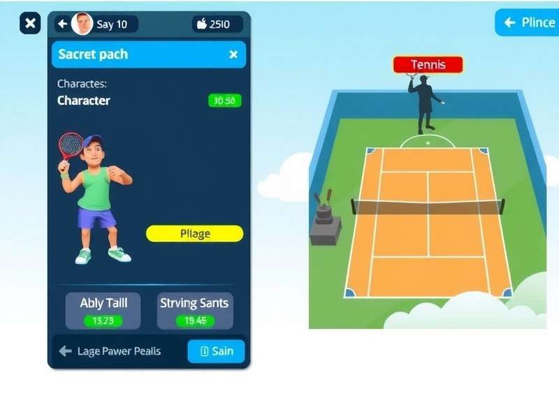 Tennis Clash Pro character selection screen