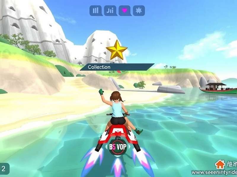 Seaside Serenity Ride gameplay showing coastal environment