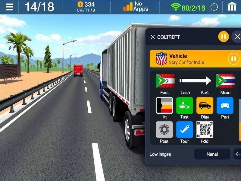 Fast Cargo Challenge gameplay screenshot showing truck on Indian highway