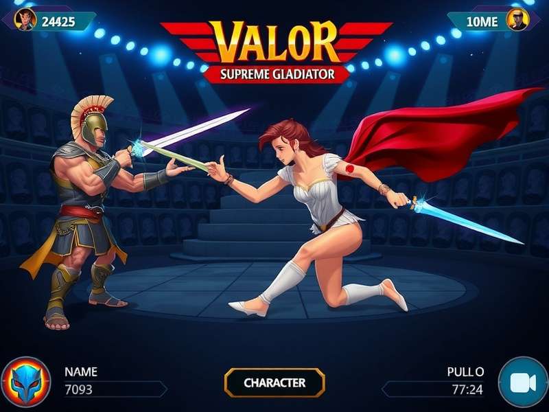 Valor S Supreme Gladiator gameplay screenshot showing character combat