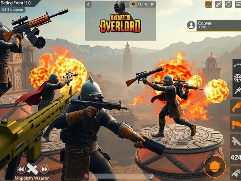 PUBG Titan Overlord gameplay screenshot showing intense battle action