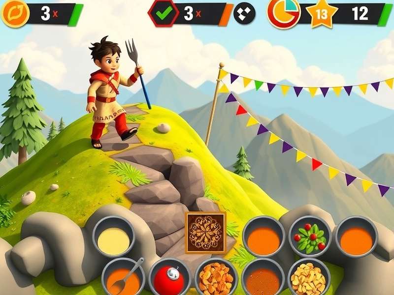 Tandoori Trek Challenge cooking interface showing spice combinations
