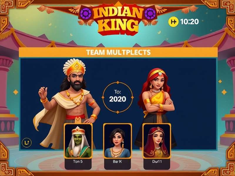 Indian Blitz King gameplay screenshot showing vibrant colors and traditional Indian design elements