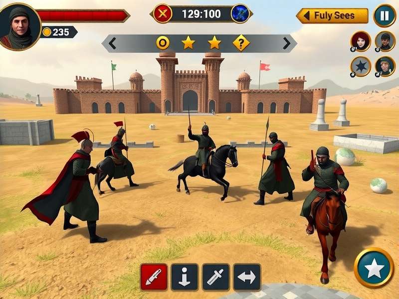 Sultanate Skirmish Challenge gameplay screenshot showing medieval battle