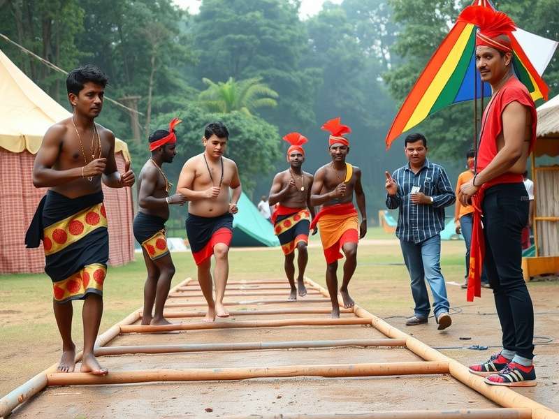 Elite Saree Marathon obstacle course with traditional elements