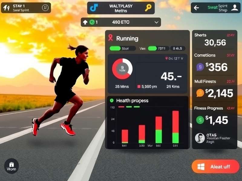 Sweat Sprint gameplay interface showing running metrics and game elements