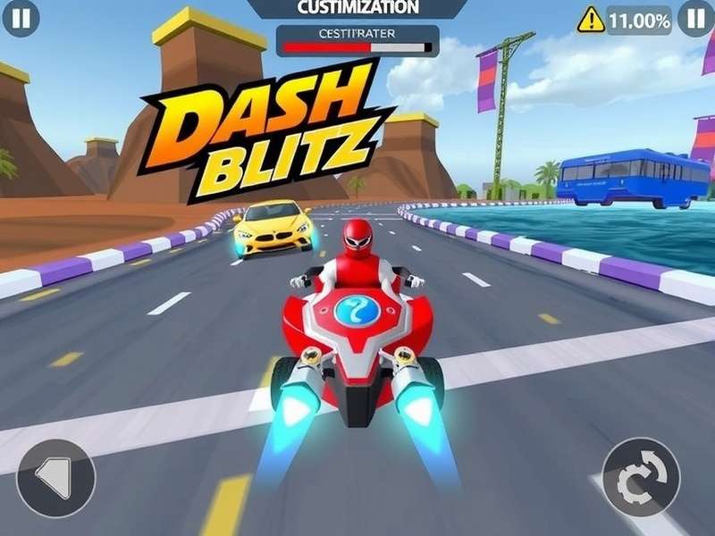 Dash Blitz Visakhapatnam gameplay screenshot showing racing action