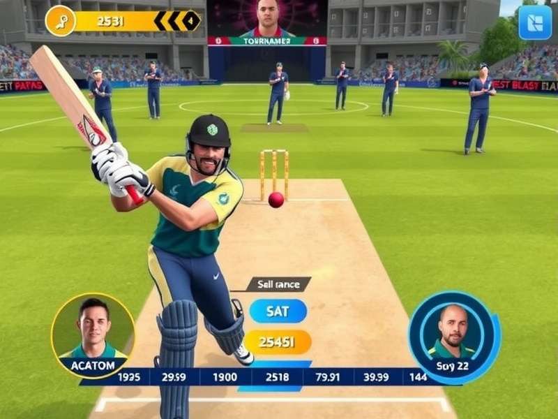 Cricket Blast Titans gameplay screenshot showing batting interface