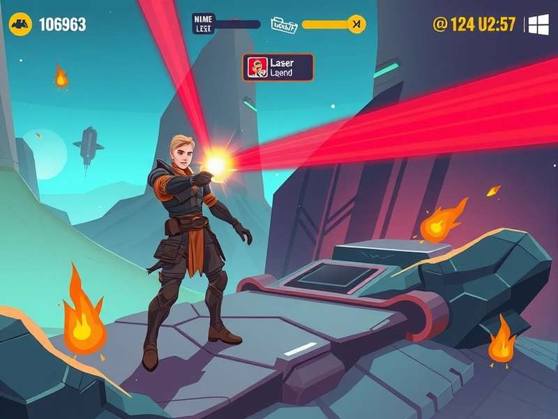 Lassi Laser Legend gameplay screenshot showing character using laser abilities