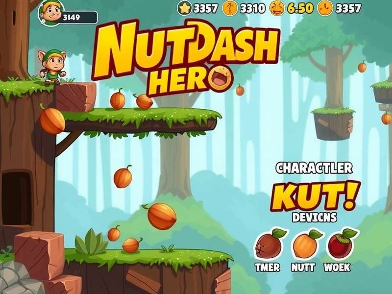 Nut Dash Hero level progression showing different environments