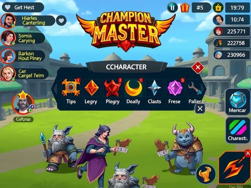 Charge Champion Master gameplay screenshot showing character selection