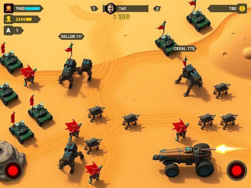 Desert Clash Masters gameplay screenshot showing desert battlefield