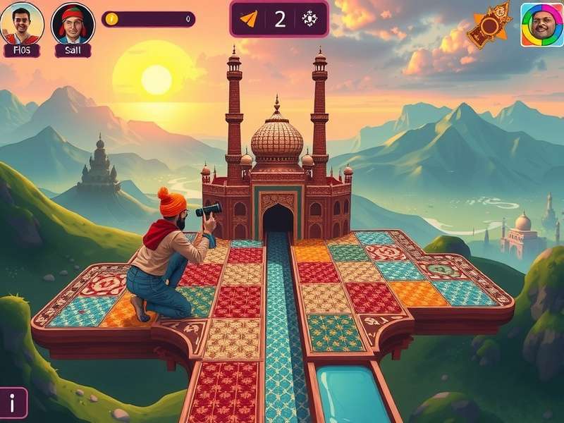 Joyful Voyage gameplay screenshot showing vibrant Indian landscapes