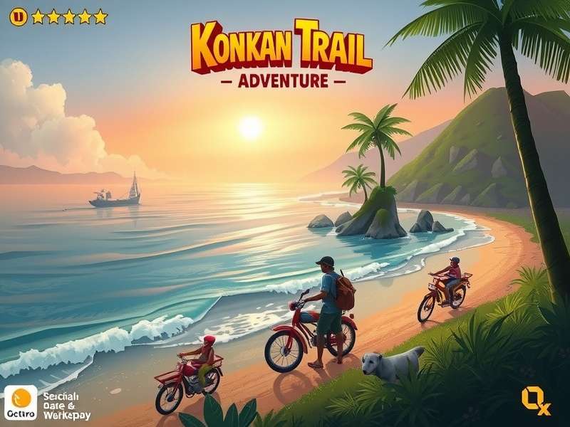 Konkan Trail Adventure gameplay screenshot showing beautiful coastal landscapes