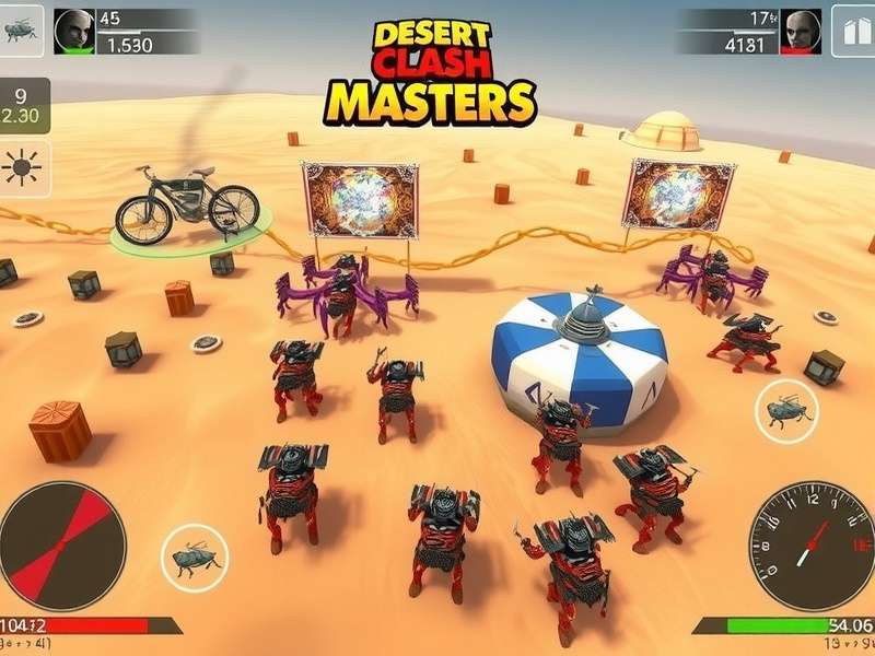 Desert Clash Masters end-game battle between large armies