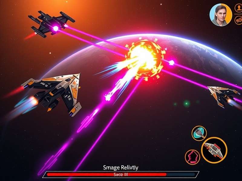 Cosmic Combat Elite gameplay screenshot showing space battle