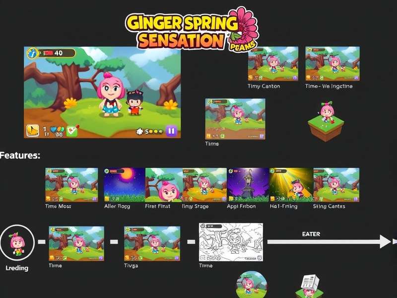 Ginger Spring Sensation gameplay screenshot showing vibrant colors and characters