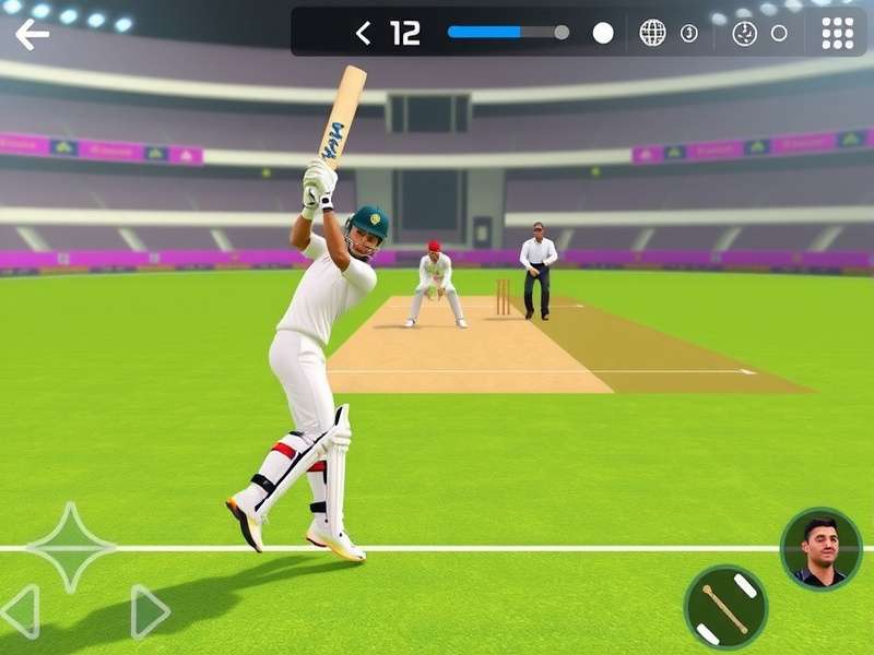 Indian Cricket Showdown gameplay screenshot showing batting interface