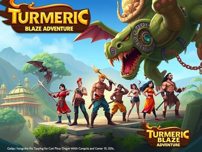 Turmeric Blaze Adventure character lineup showing diverse heroes